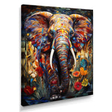 Colorful Elephant With Blooming Flowers - Elephant Fashion Wall Art Prints