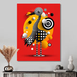 Retro Abstract Flamingo Graphic Geometrics - Flamingo Living Room Wall Art