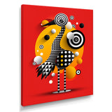 Retro Abstract Flamingo Graphic Geometrics - Flamingo Living Room Wall Art