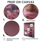 Pink Lady With Pink Flamingos - Flamingo Canvas Wall Art