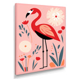 Pink Flamingo Retro Illustration - Flamingo Wall Decor