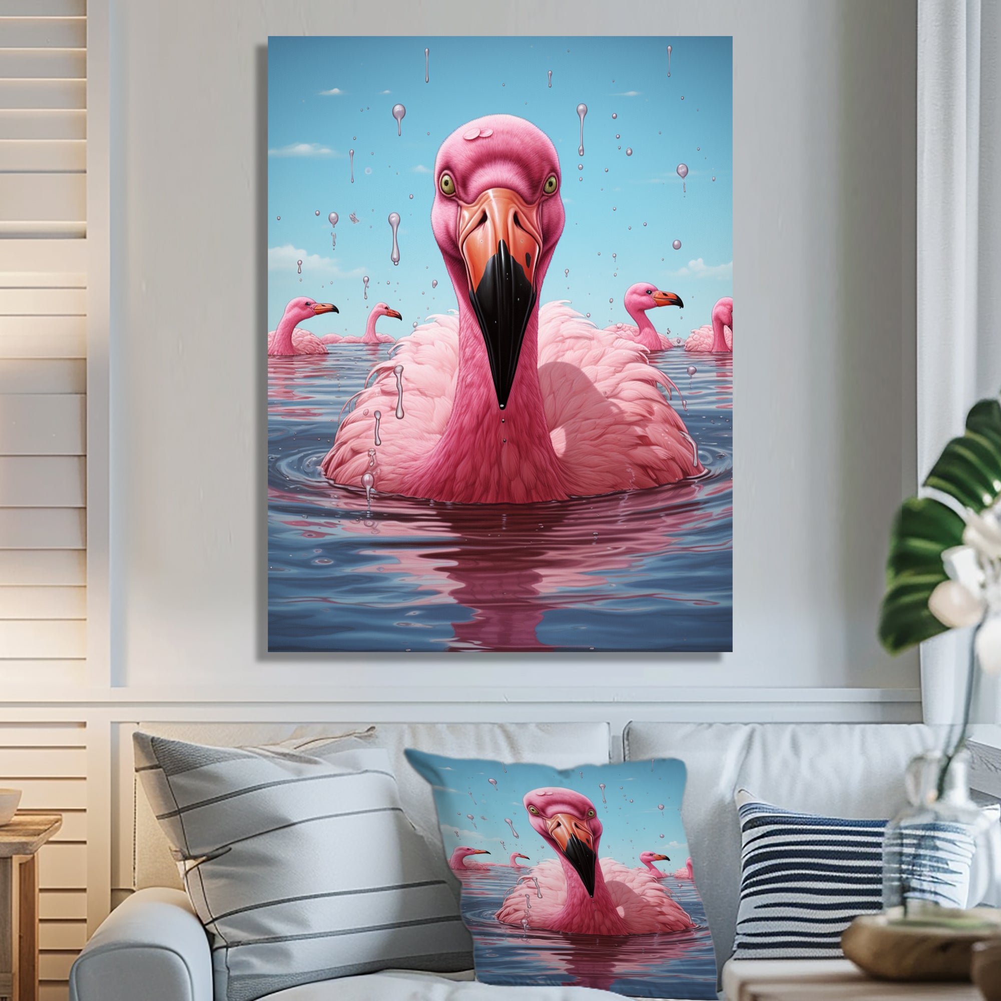 Pink Flamingo Family Celebration - Flamingo Wall Decor