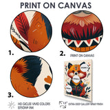 Cute Boho Bear Retro Botanical - Bear Wall Art Prints