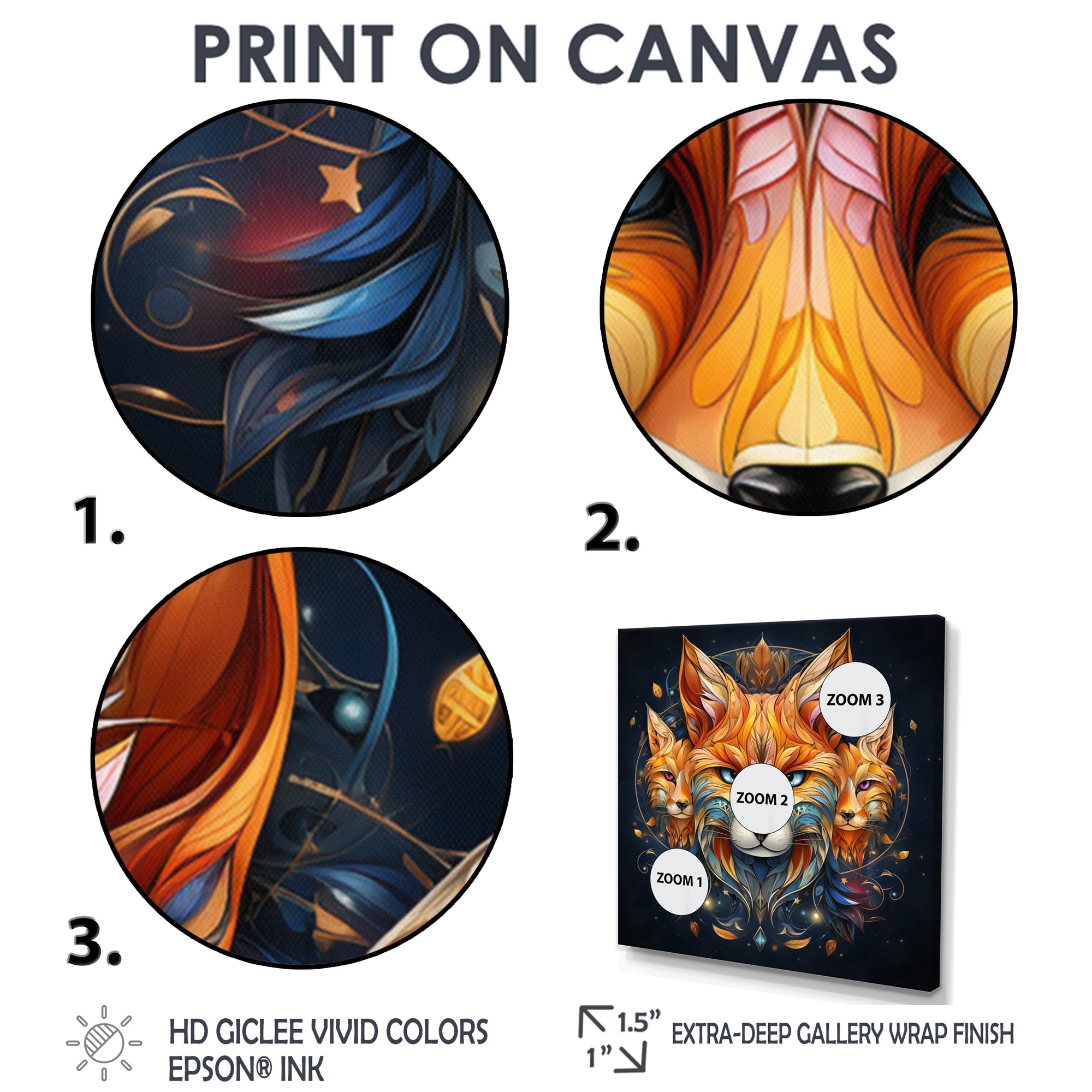 Portrait Of Majestic Magical Fox - Fox Large Canvas Wall Art