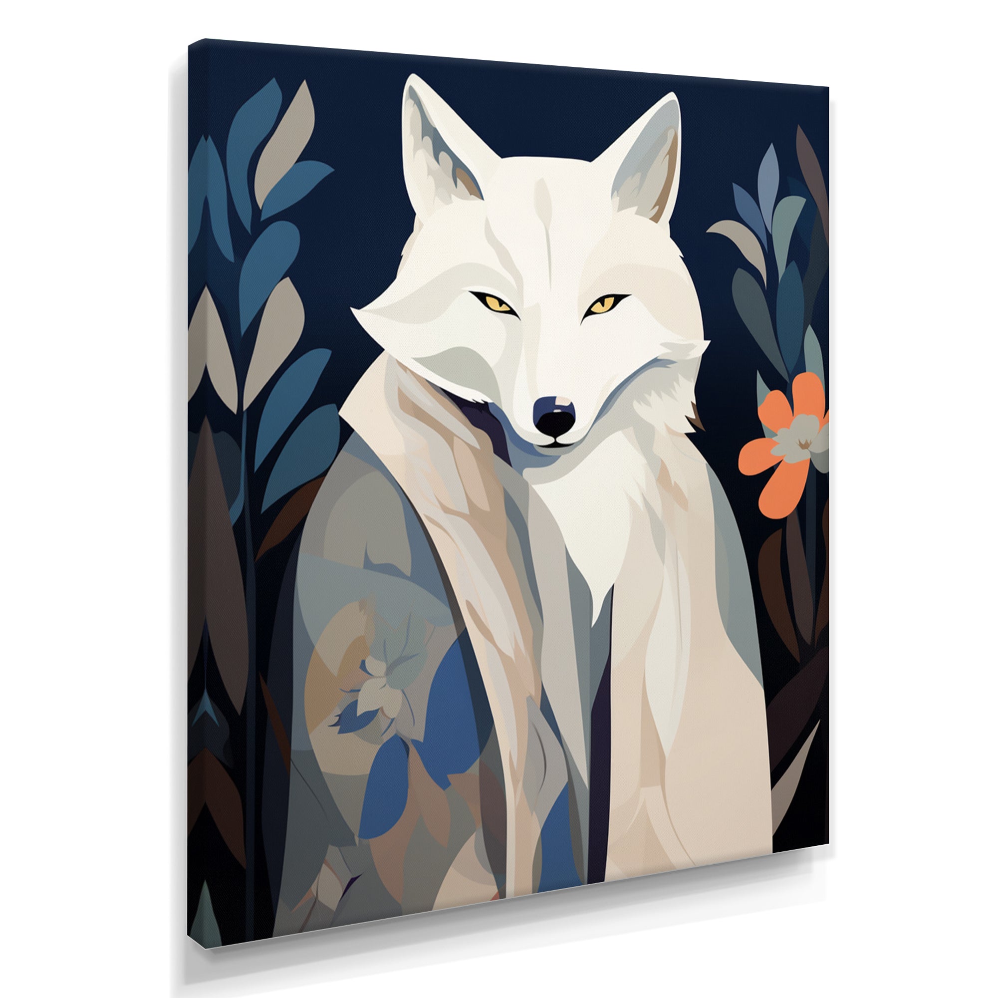 Gracious Fox Mysterious Retro Illustration - Fox Home Decor Art