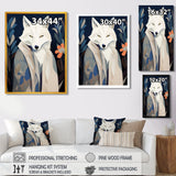 Gracious Fox Mysterious Retro Illustration - Fox Home Decor Art