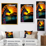 Gorgeous Giraffe Magical Sunset - Giraffe Wall Decor