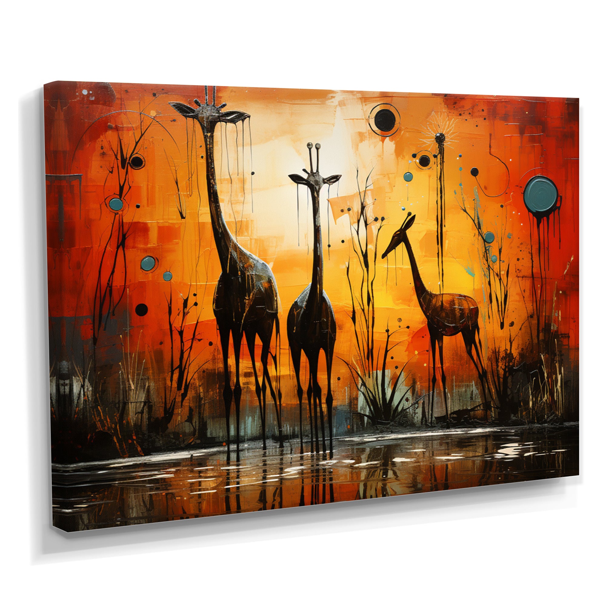 Three Giraffes African Savanne - Giraffe Wall Art Prints