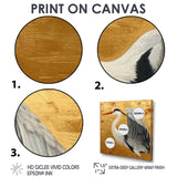 Heron Ready For Liftoff On Gold - White Heron Wall Art