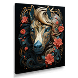 Future Horse Portrait Blooming Flowers - Horse Bedroom Wall Art