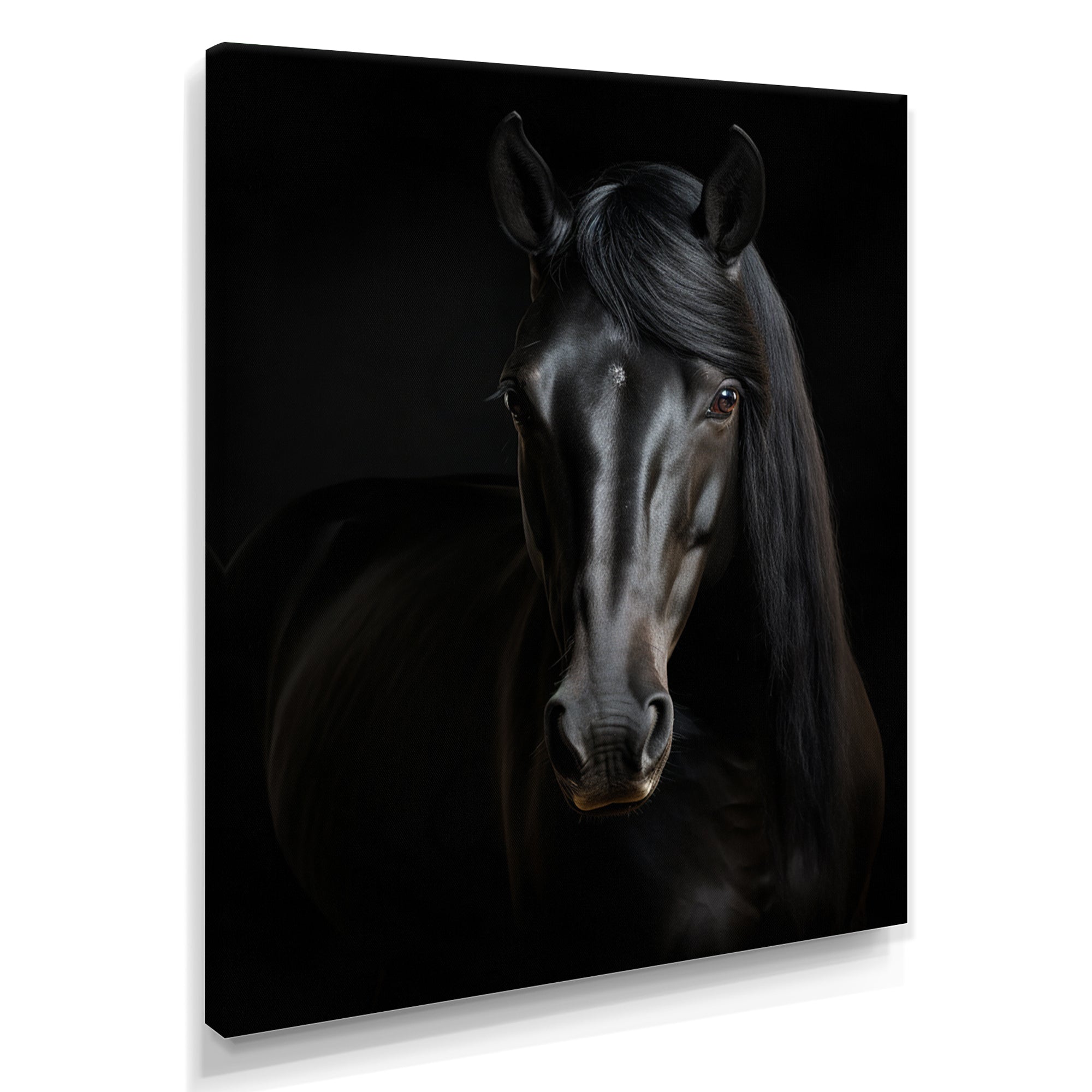 Portrait Of A Gracious Black Horse - Black Horse Wall Art