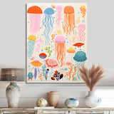 Adorable Jellyfish Retro Illustration - Jellyfish Wall Art Prints