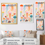 Adorable Jellyfish Retro Illustration - Jellyfish Wall Art Prints