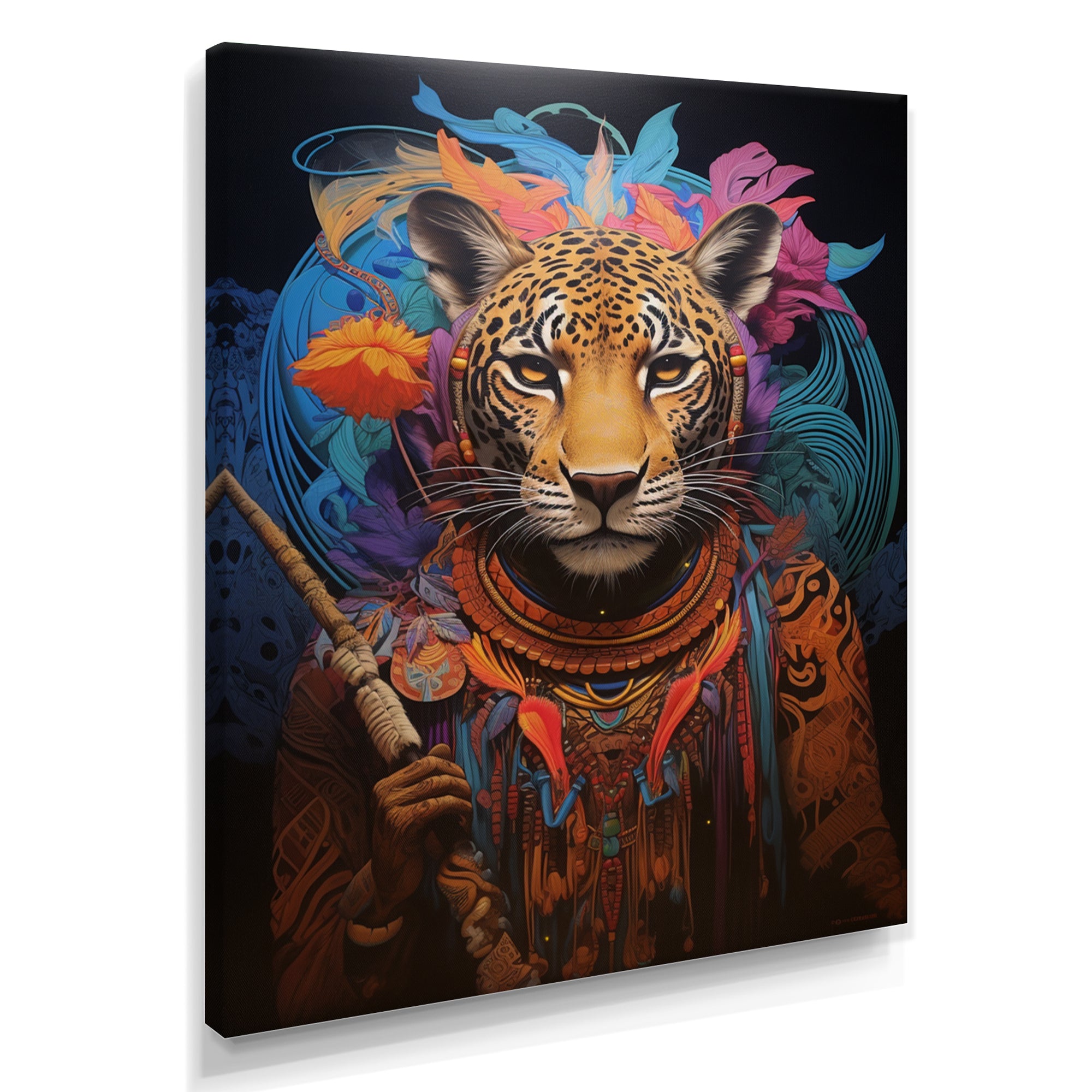 Tribe Of The Blue Leopard - Multi-Color Leopard Wall Art