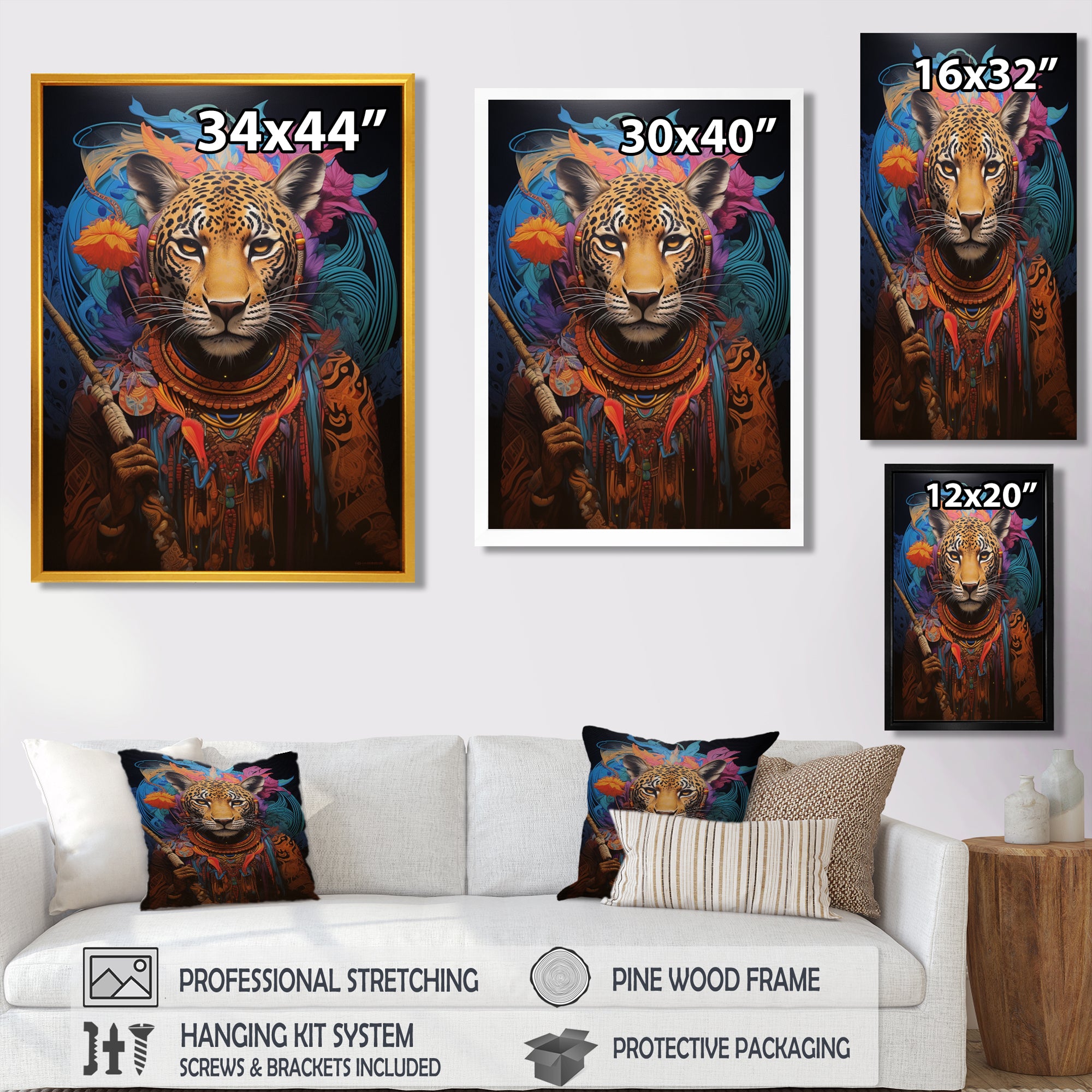 Tribe Of The Blue Leopard - Multi-Color Leopard Wall Art