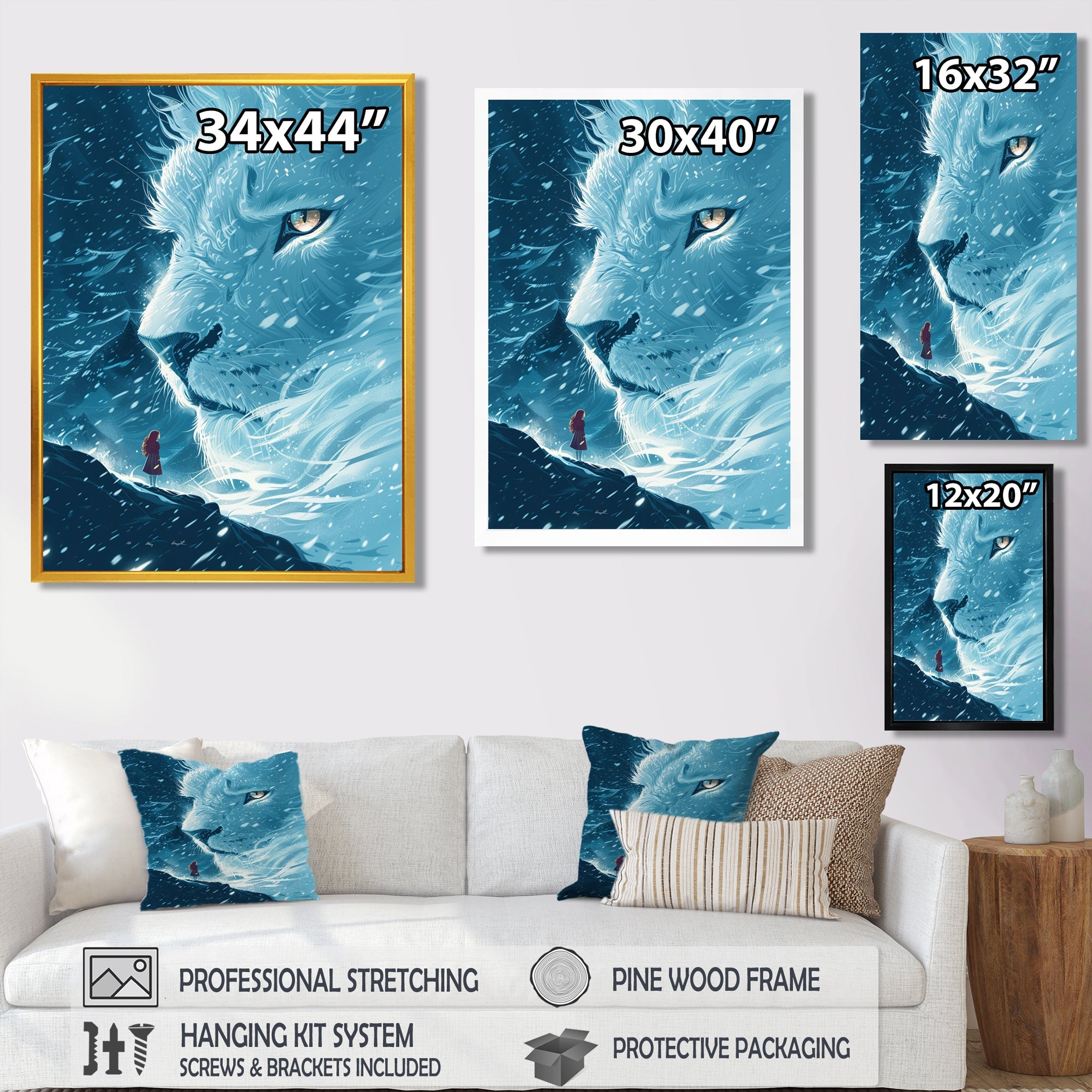 Spirit Of The White Lion Fantasy - Lion Home Decor Art