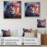 Majestic Lion Wild Night Glory - Lion Canvas Wall Art