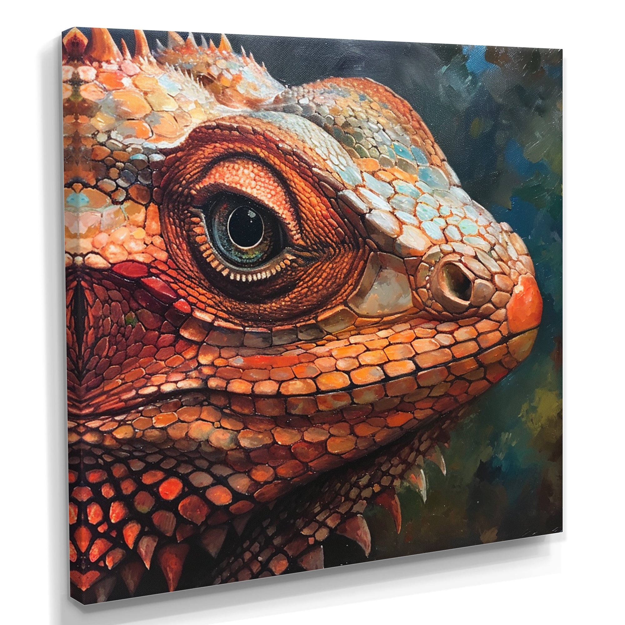 Smirky Red Lizard Portrait - Lizard Wall Art Prints