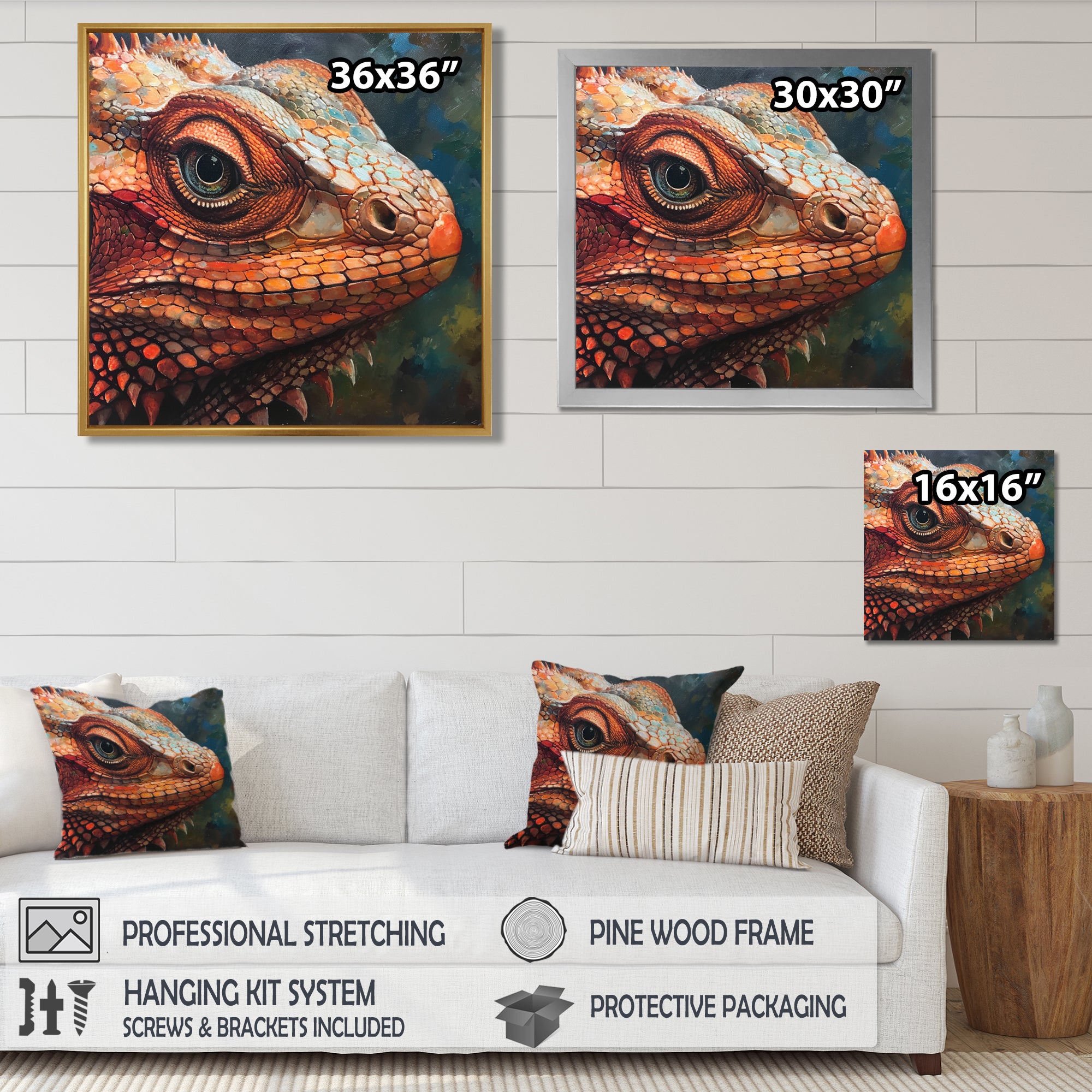 Smirky Red Lizard Portrait - Lizard Wall Art Prints