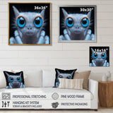 Macro Close-up Of Cute Spider Creature - Insects & Bugs Framed Canvas Art