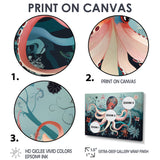 Octopus Deep Sea Retro - Octopus Home Decor Art