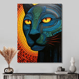 Blue Abstract Portrait Of Black Panther - Panther Wall Art Prints