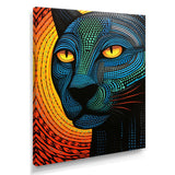 Blue Abstract Portrait Of Black Panther - Panther Wall Art Prints