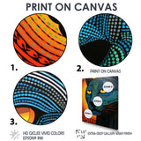 Blue Abstract Portrait Of Black Panther - Panther Wall Art Prints