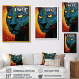 Blue Abstract Portrait Of Black Panther - Panther Wall Art Prints