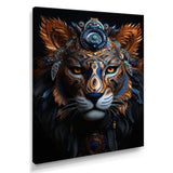 Shamanic Tribal Portrait Of Tiger Tribe - Tiger Fashion Large Canvas Wall Art