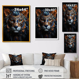 Shamanic Tribal Portrait Of Tiger Tribe - Tiger Fashion Large Canvas Wall Art