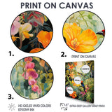 Colorful Birds In Flowery Tropical Jungle - Bird Floral Living Room Wall Art