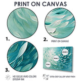 Green Turquoise Boho Feather Wave - Feathers Home Decor Art