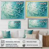 Green Turquoise Boho Feather Wave - Feathers Home Decor Art