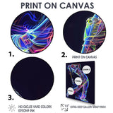 Neon Gold Player Striking - Sport Golf Canvas Wall Art