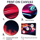 Futuristic Fuchsia High Speed Porsche - Car Exotic Canvas Wall Art