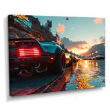 High Speed Sportscar Monaco Street Race - Car Exotic Canvas Wall Art