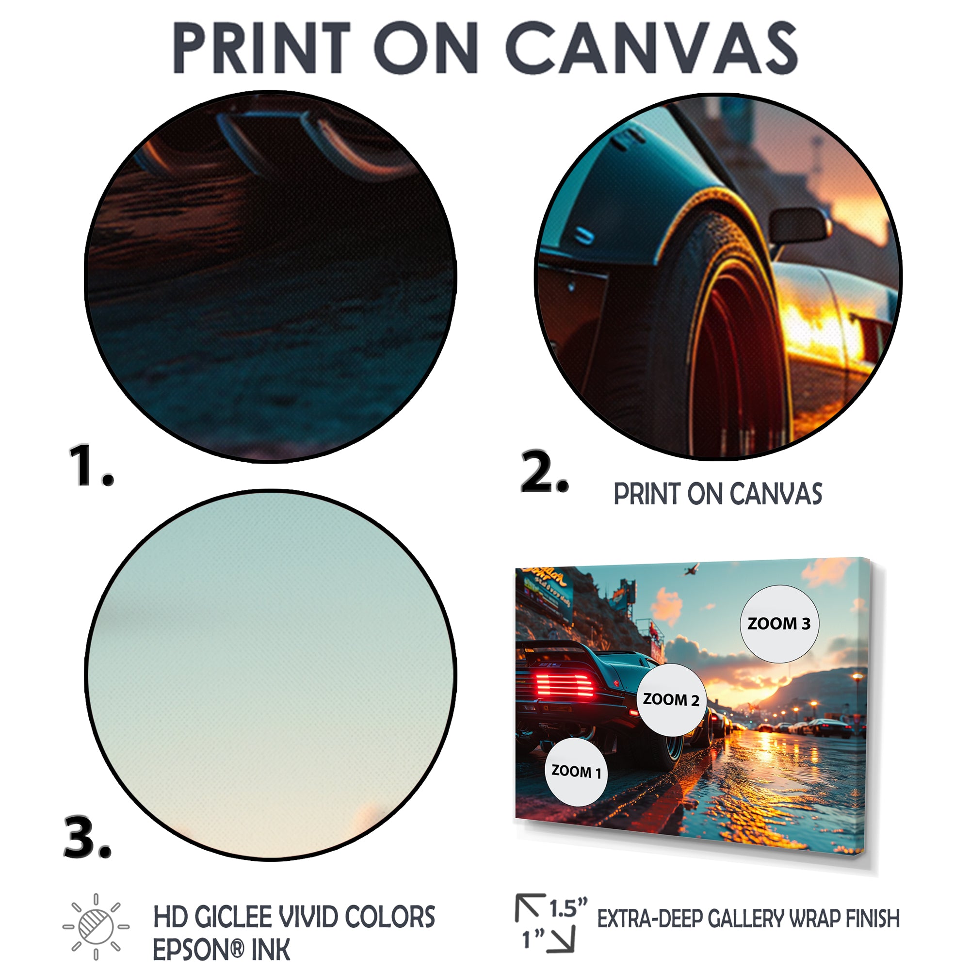 High Speed Sportscar Monaco Street Race - Car Exotic Canvas Wall Art