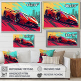 High Speed Retro Red Sports Car - Car Exotic Canvas Wall Art