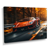 Lamborghini Diablo Highway Orange - Car Exotic Canvas Wall Art