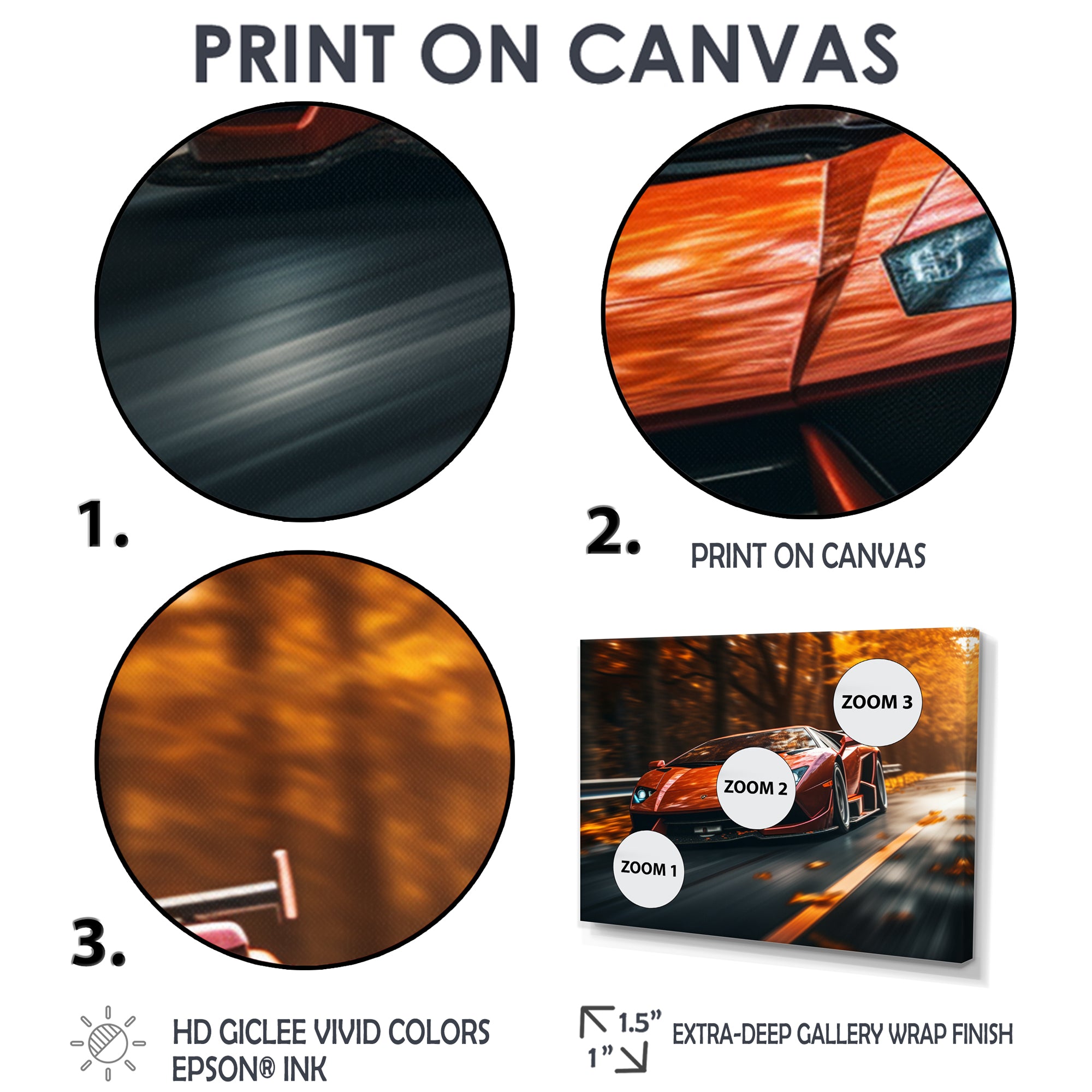 Lamborghini Diablo Highway Orange - Car Exotic Canvas Wall Art