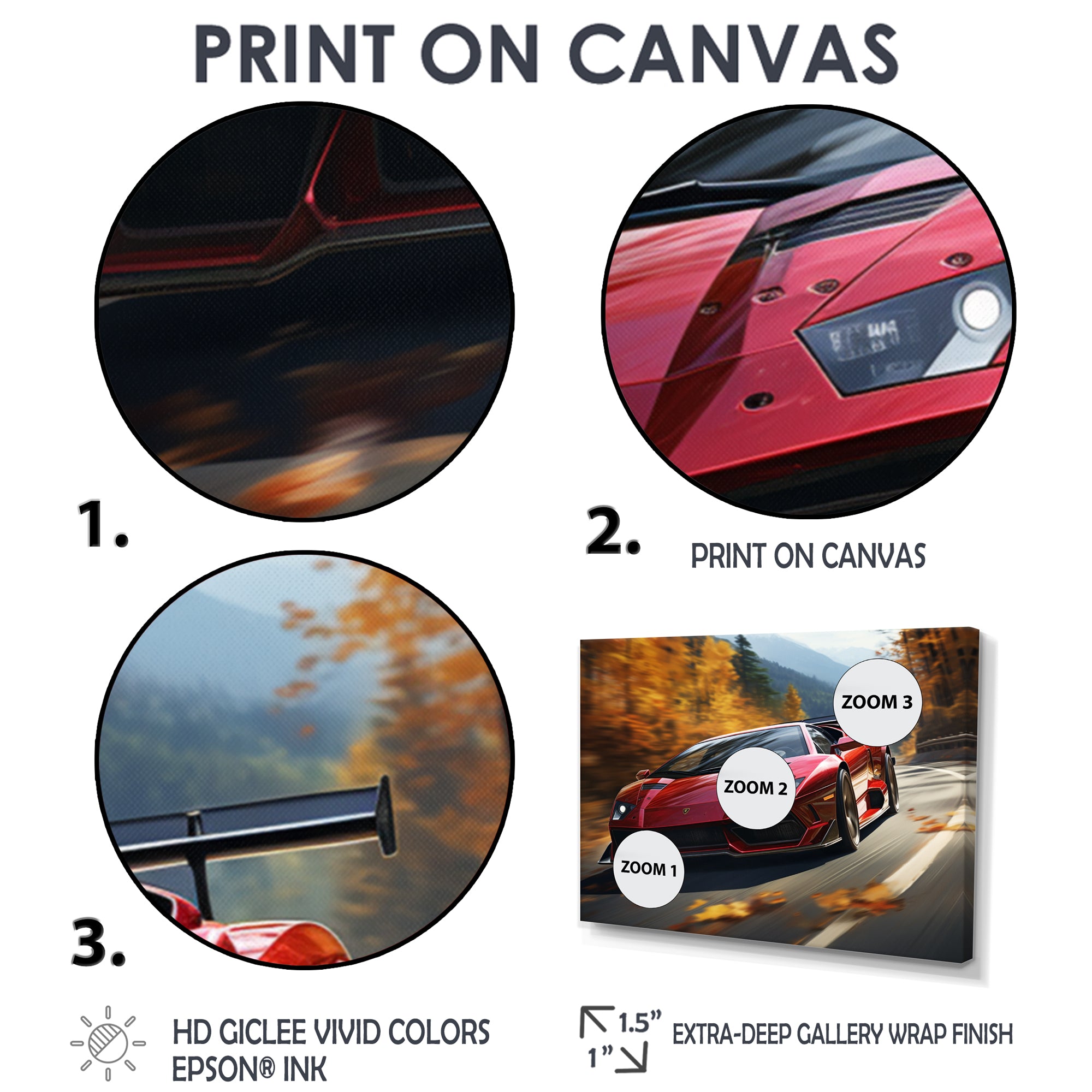 Lamborghini Diablo Highway Red - Car Exotic Canvas Wall Art