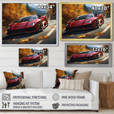 Lamborghini Diablo Highway Red - Car Exotic Canvas Wall Art