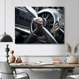 Silver Wings Chrome Reflection Airliner - Train Canvas Wall Art