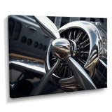 Silver Wings Chrome Reflection Airliner - Train Canvas Wall Art