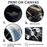 Silver Wings Chrome Reflection Airliner - Train Canvas Wall Art