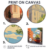 Vintage Tram in Sunny Barcelona - Train Canvas Wall Art