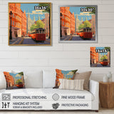 Vintage Tram in Sunny Barcelona - Train Canvas Wall Art