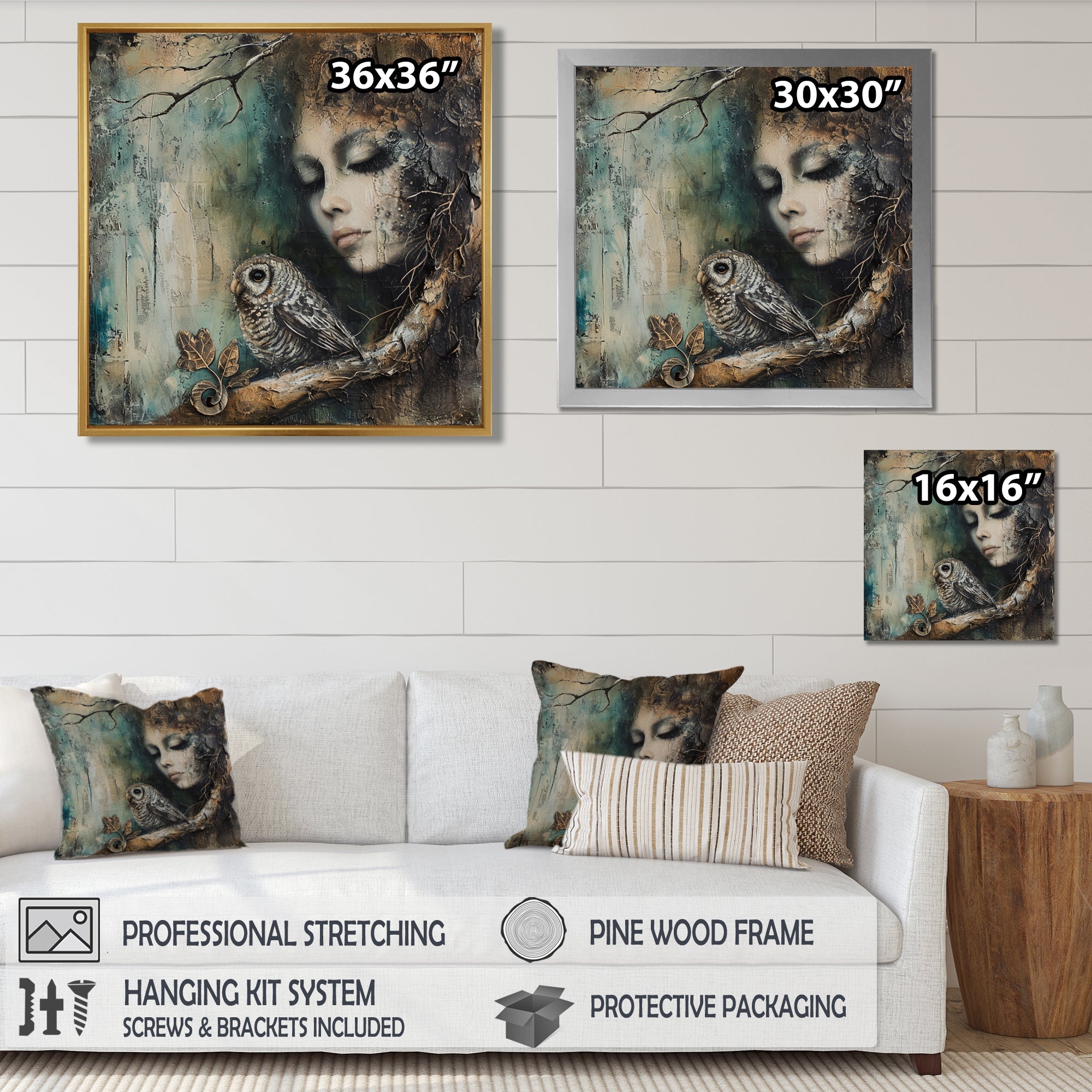 Mystery Of The Owl Portrait - Owl Home Decor Art