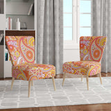 Pattern Based on Traditional Asian Elements Mid-Century Accent Chair